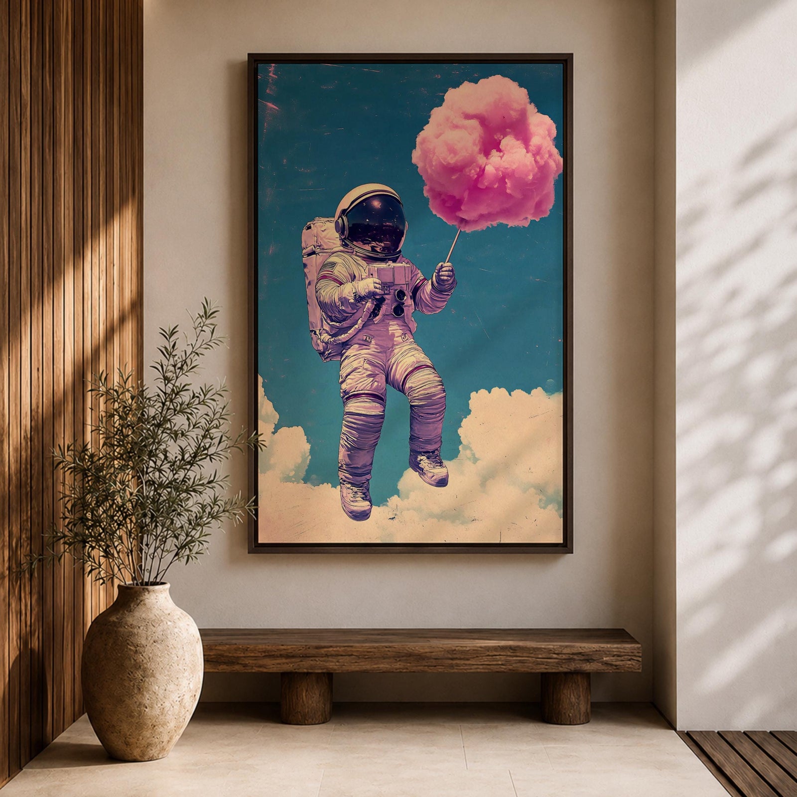 Astronaut Space Wall Art Cotton Candy Fantasy Gift Cloud Kids Nursery Room Home Decor