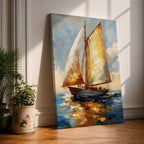 Sailing Boat Nautical Ocean Coastal Wall Art Sailboat Maritime Gift Living Room Home Decor