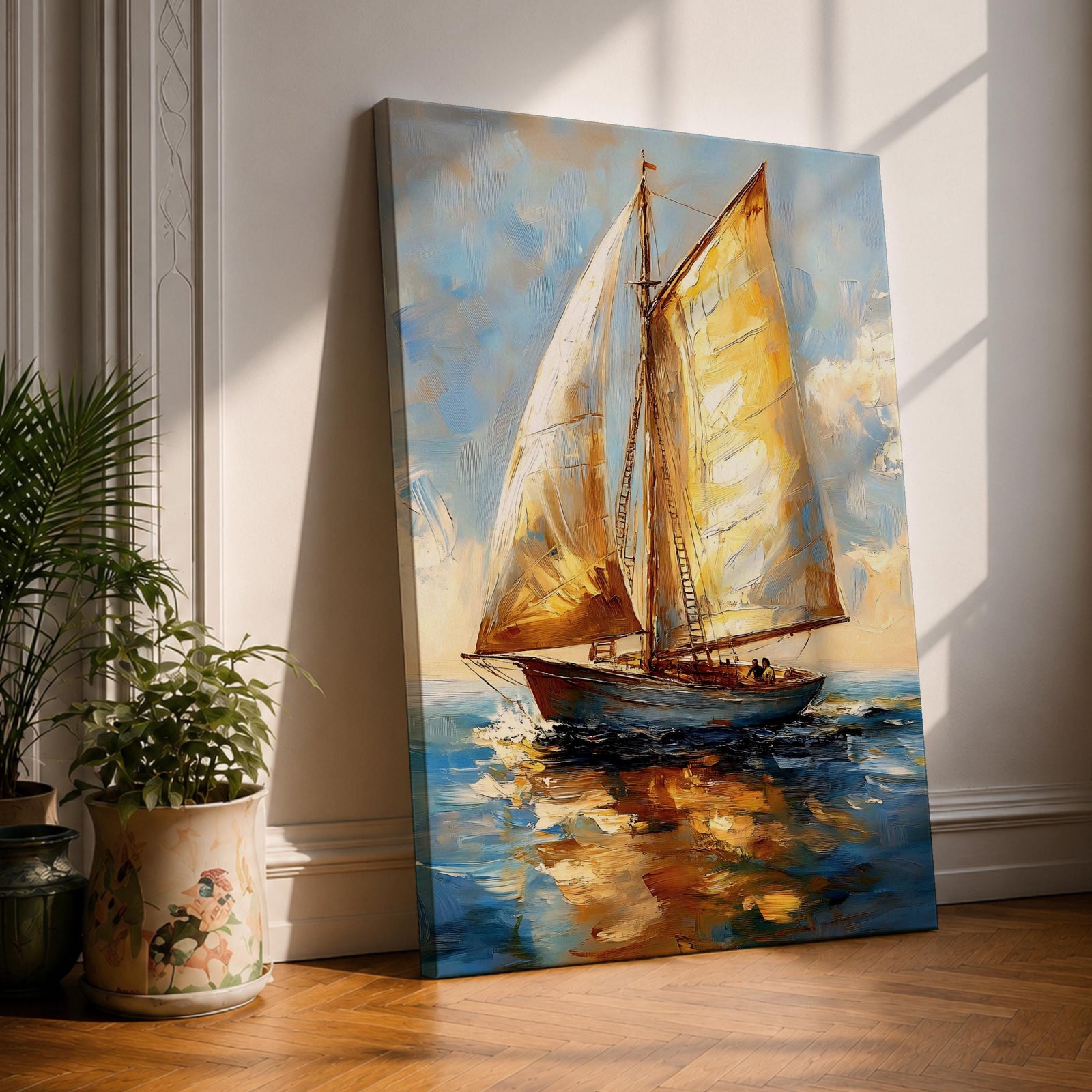 Sailing Boat Nautical Ocean Coastal Wall Art Sailboat Maritime Gift Living Room Home Decor