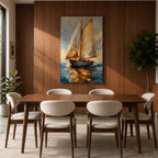 Sailing Boat Nautical Ocean Coastal Wall Art Sailboat Maritime Gift Living Room Home Decor