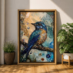 Kingfisher Bird Wall Art Wildlife Nature Halcyon King Mosaic Gift Living Room Home Decor