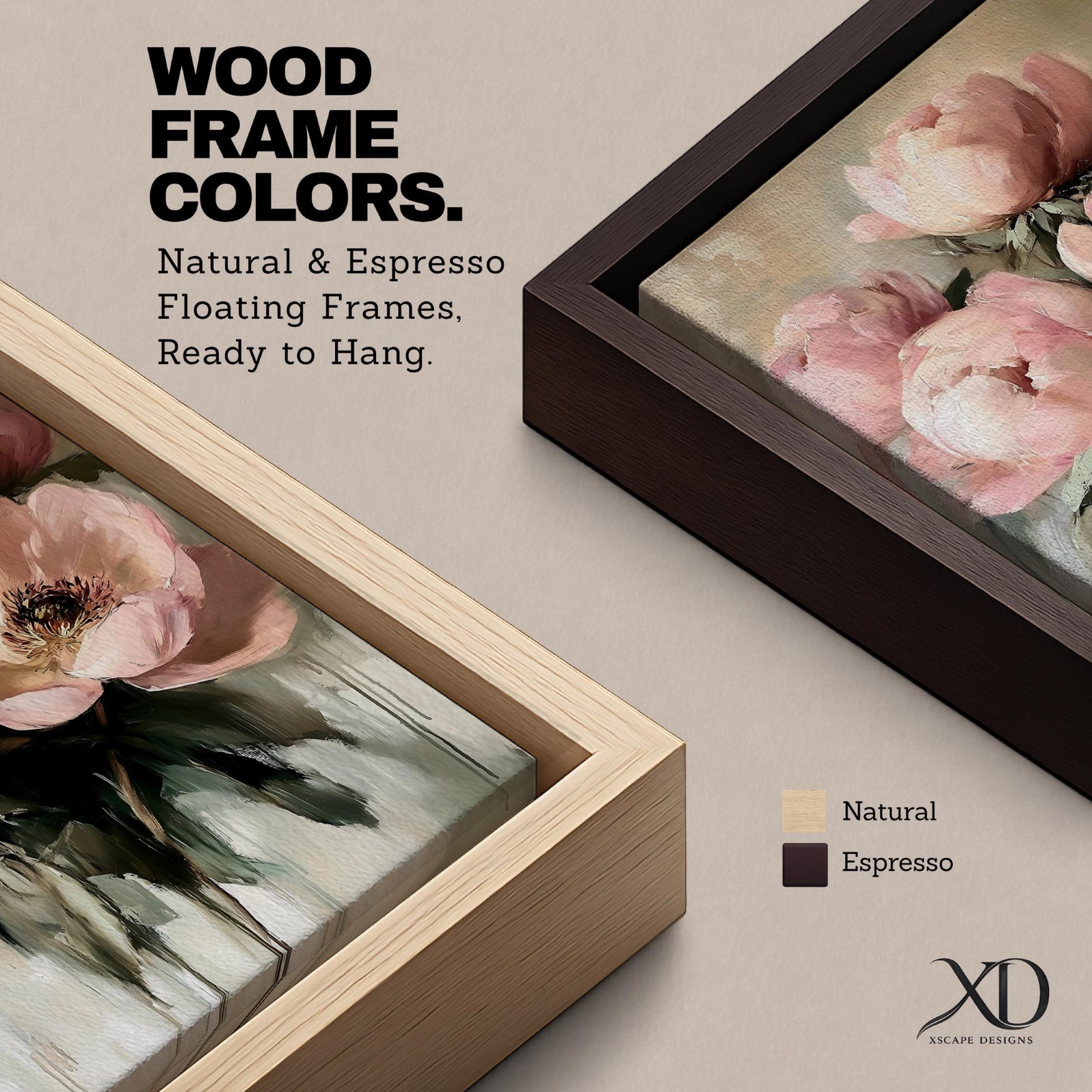 A framed watercolor painting of a peony bouquet featuring soft pink blooms with lush green leaves. The floral arrangement is rendered in a vintage botanical style with delicate brush strokes and subtle shading, capturing the natural beauty and texture of the flowers against a muted background.