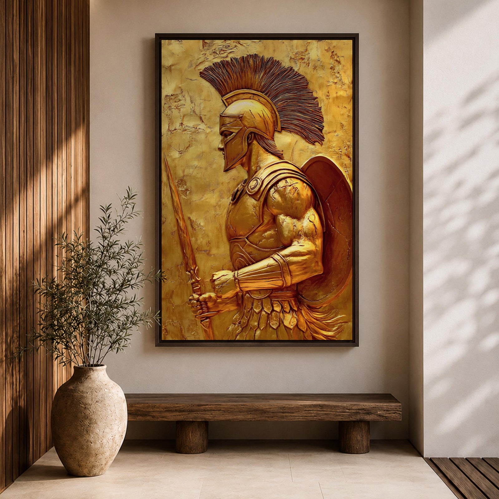 Spartan Warrior Ancient Greek Wall Art Hoplite Epic Mythology Gift Living Room Home Decor