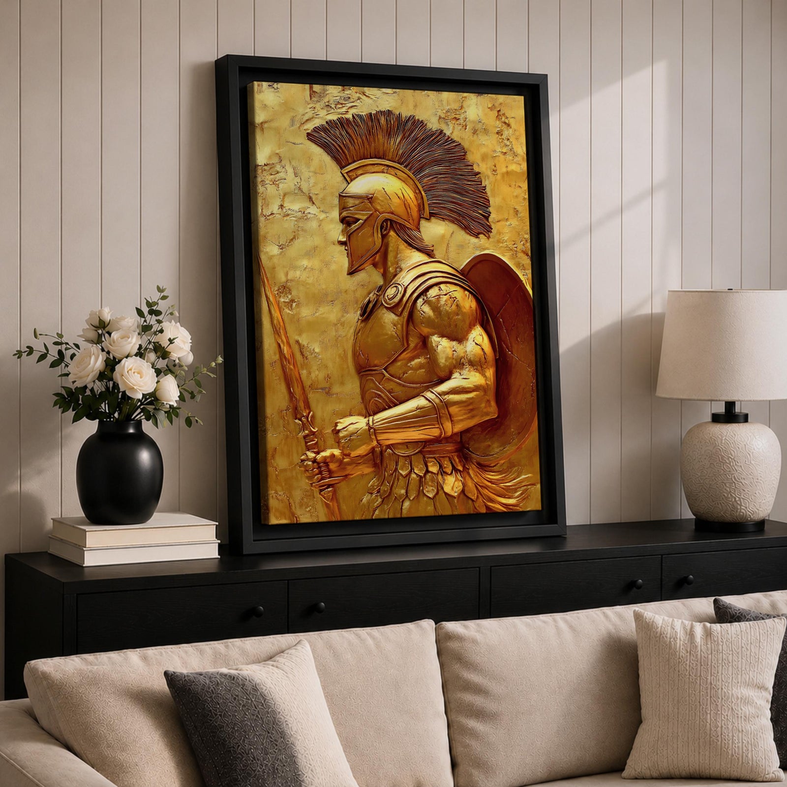 Spartan Warrior Ancient Greek Wall Art Hoplite Epic Mythology Gift Living Room Home Decor