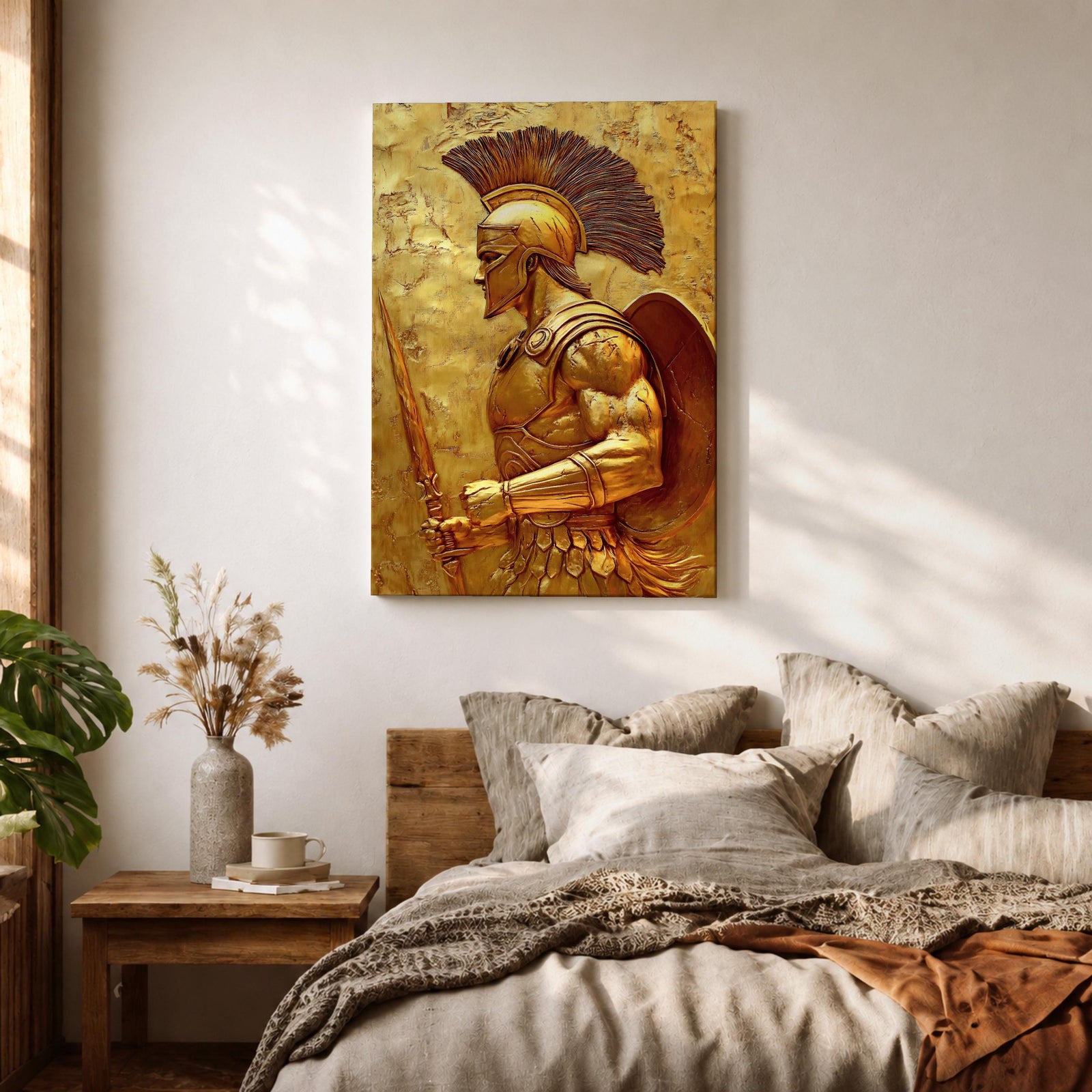 Spartan Warrior Ancient Greek Wall Art Hoplite Epic Mythology Gift Living Room Home Decor