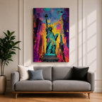 Statue Liberty American Monument Wall Art Lady Freedom Abstract Gift Living Room Home Decor