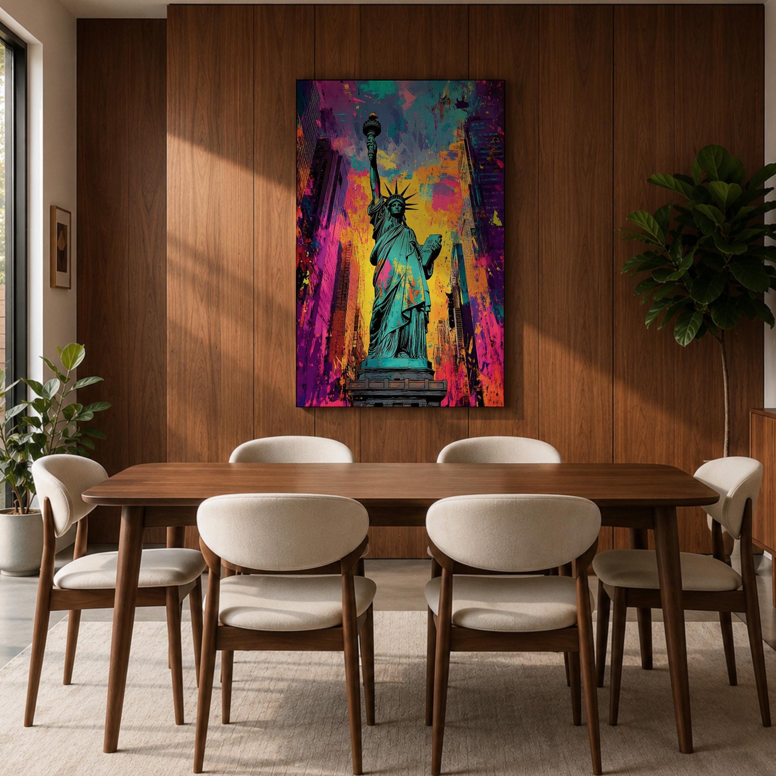 Statue Liberty American Monument Wall Art Lady Freedom Abstract Gift Living Room Home Decor