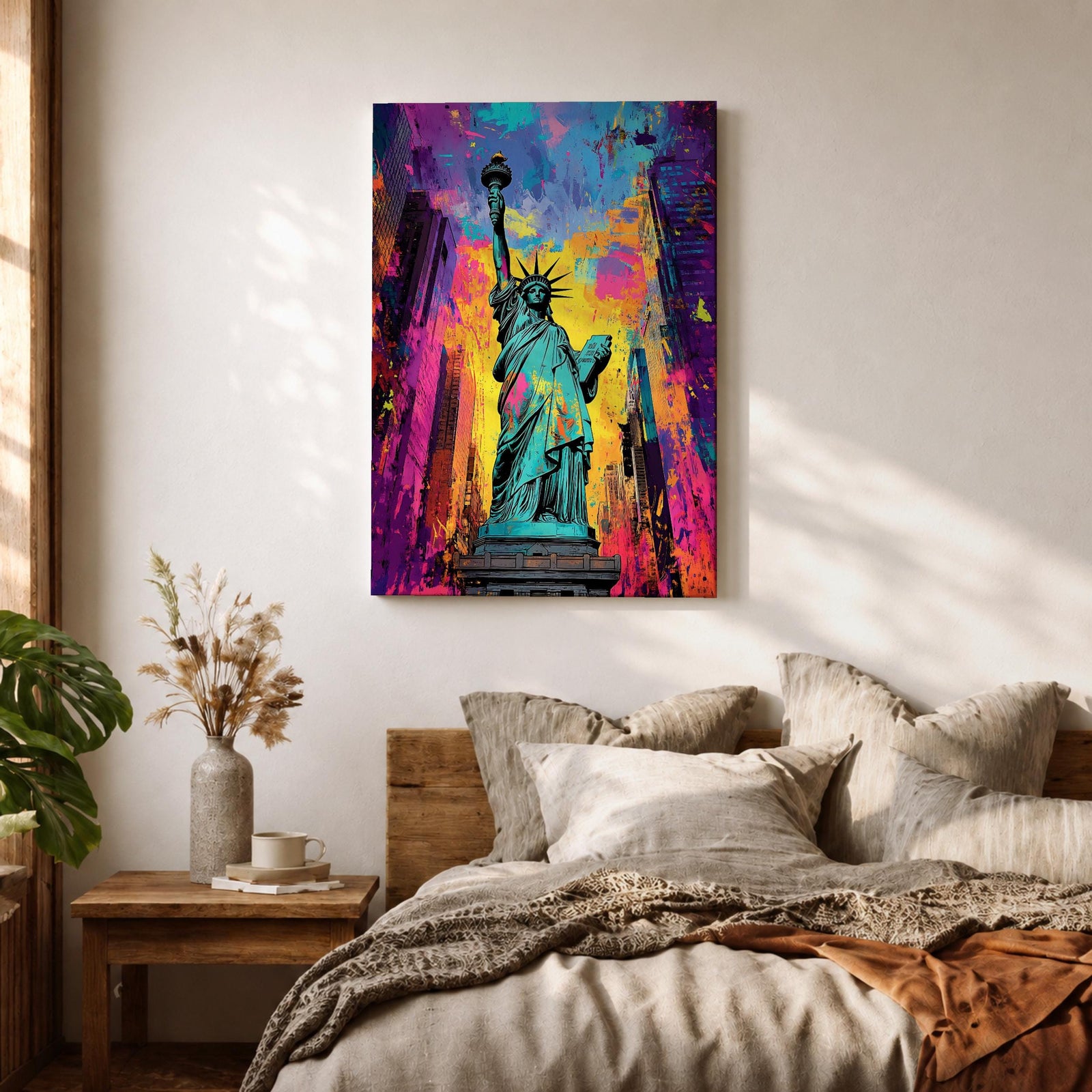 Statue Liberty American Monument Wall Art Lady Freedom Abstract Gift Living Room Home Decor