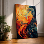 Phoenix Mythical Bird Wall Art Firebird Mythology Symbol Abstract Gift Living Room Home Decor