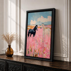 Horses Wild Animal Wall Art Meadow Landscape Nature Gift Living Room Home Decor
