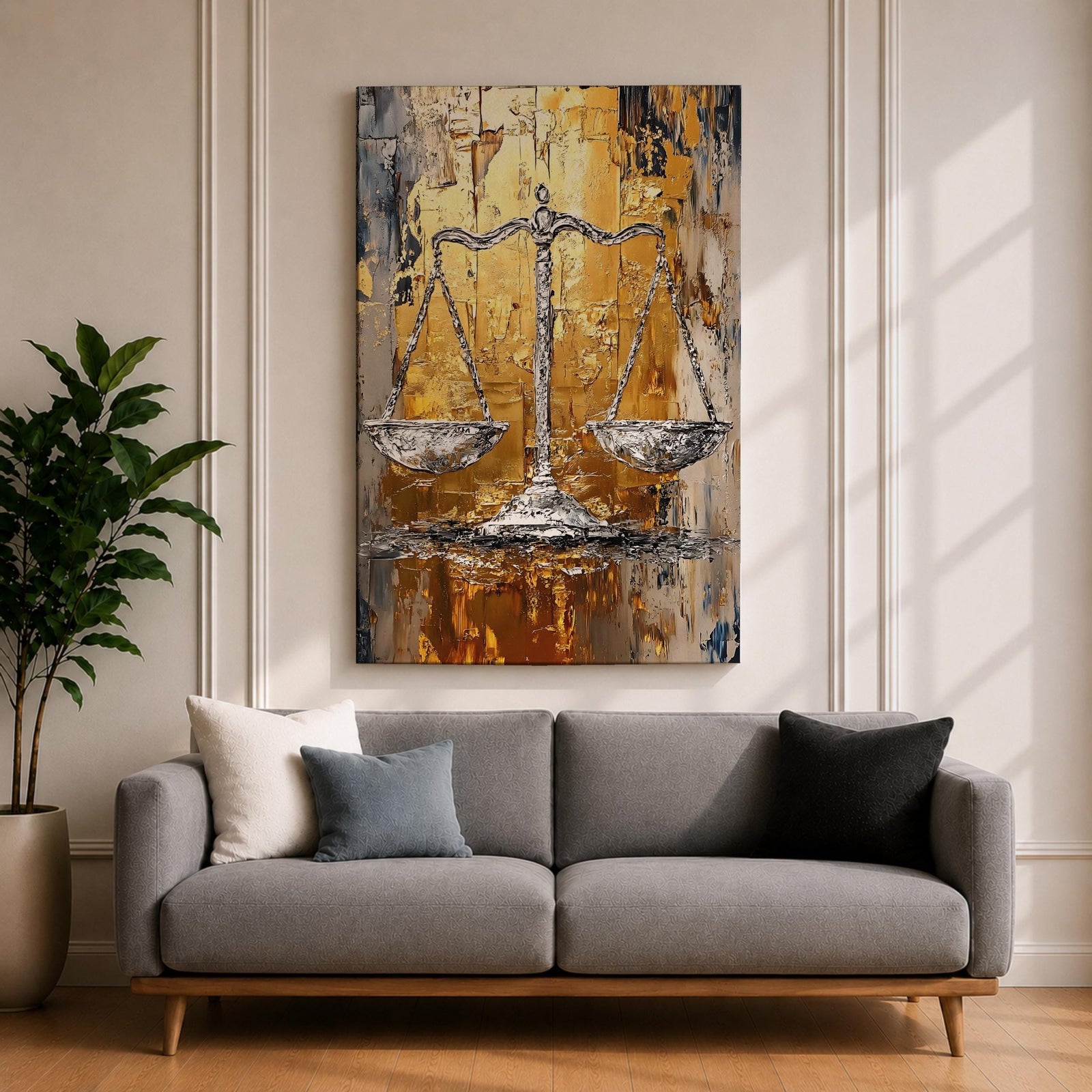 Scales Justice Wall Art Libra Zodiac Mythology Abstract Law Gift Court Office Home Decor