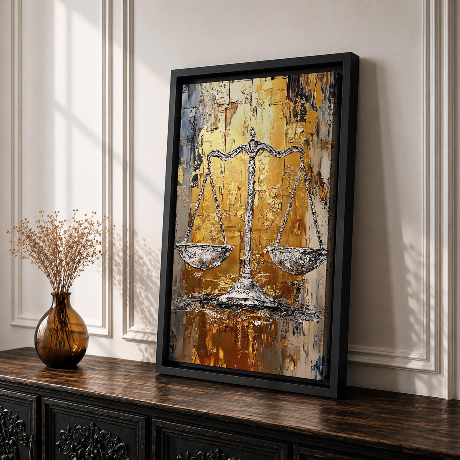 Scales Justice Wall Art Libra Zodiac Mythology Abstract Law Gift Court Office Home Decor