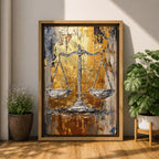 Scales Justice Wall Art Libra Zodiac Mythology Abstract Law Gift Court Office Home Decor