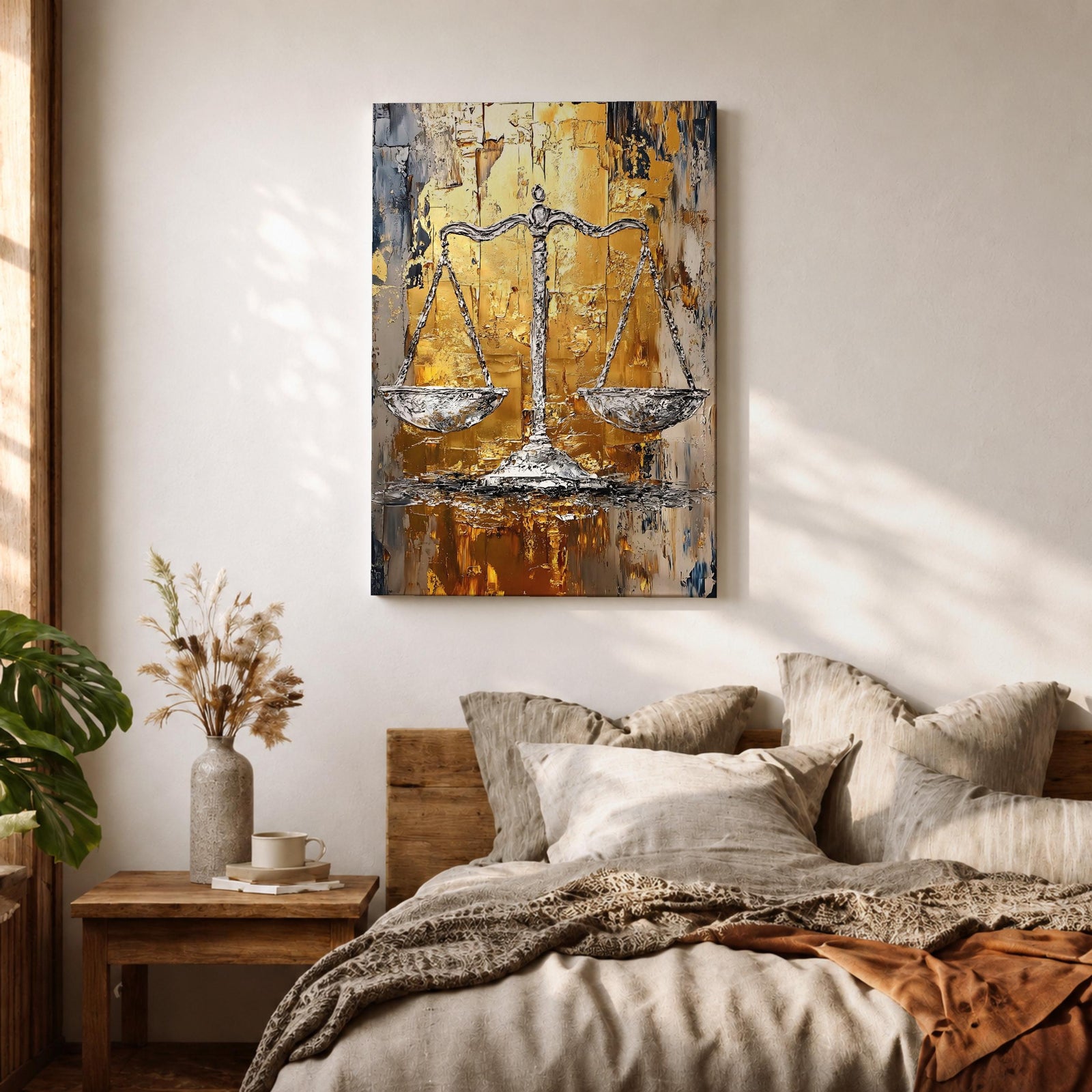 Scales Justice Wall Art Libra Zodiac Mythology Abstract Law Gift Court Office Home Decor