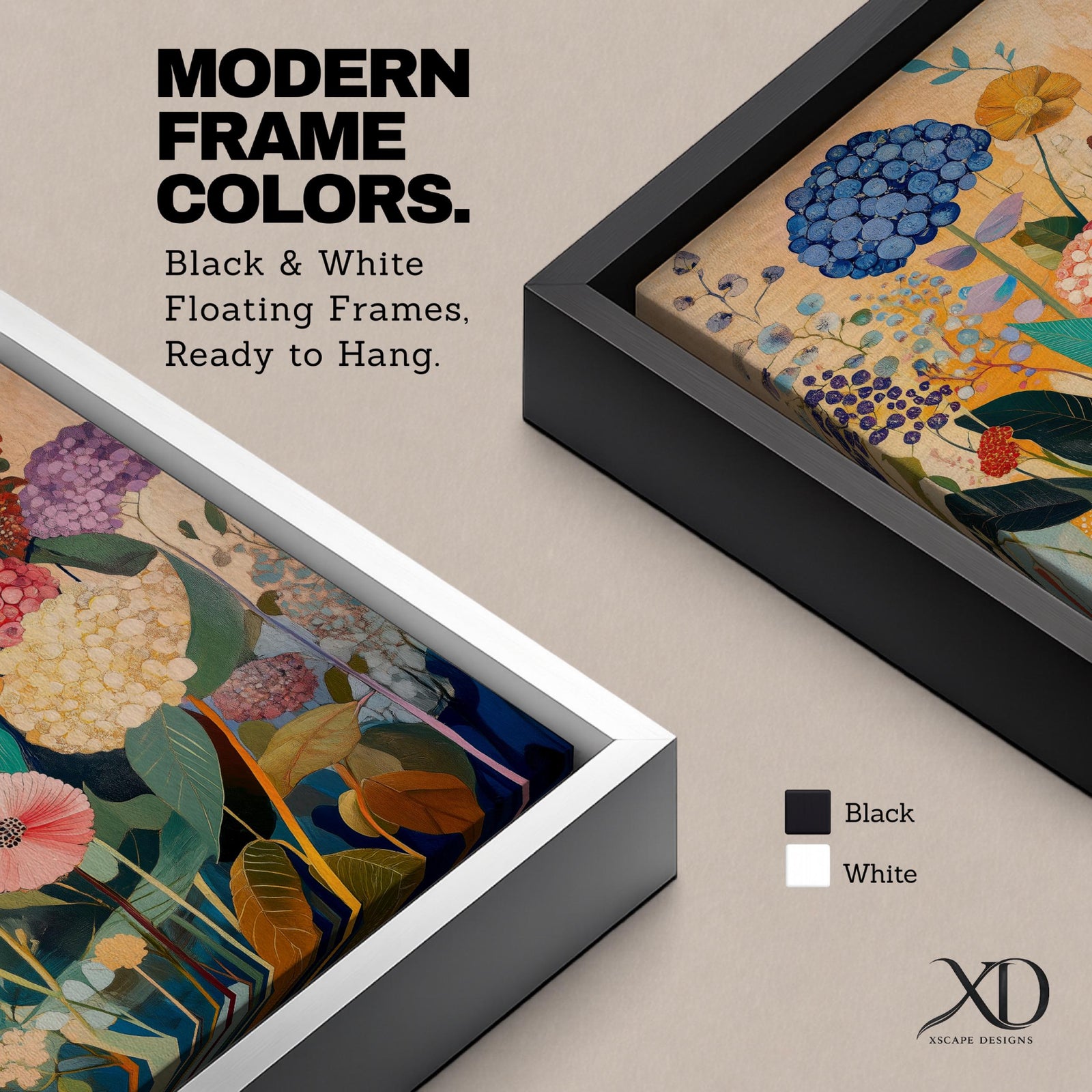 A vibrant floral bouquet painting featuring a variety of flowers including hydrangeas and leaves in a naturalistic style with detailed petals and stems, arranged in a colorful composition on a neutral background, capturing the essence of a botanical garden.