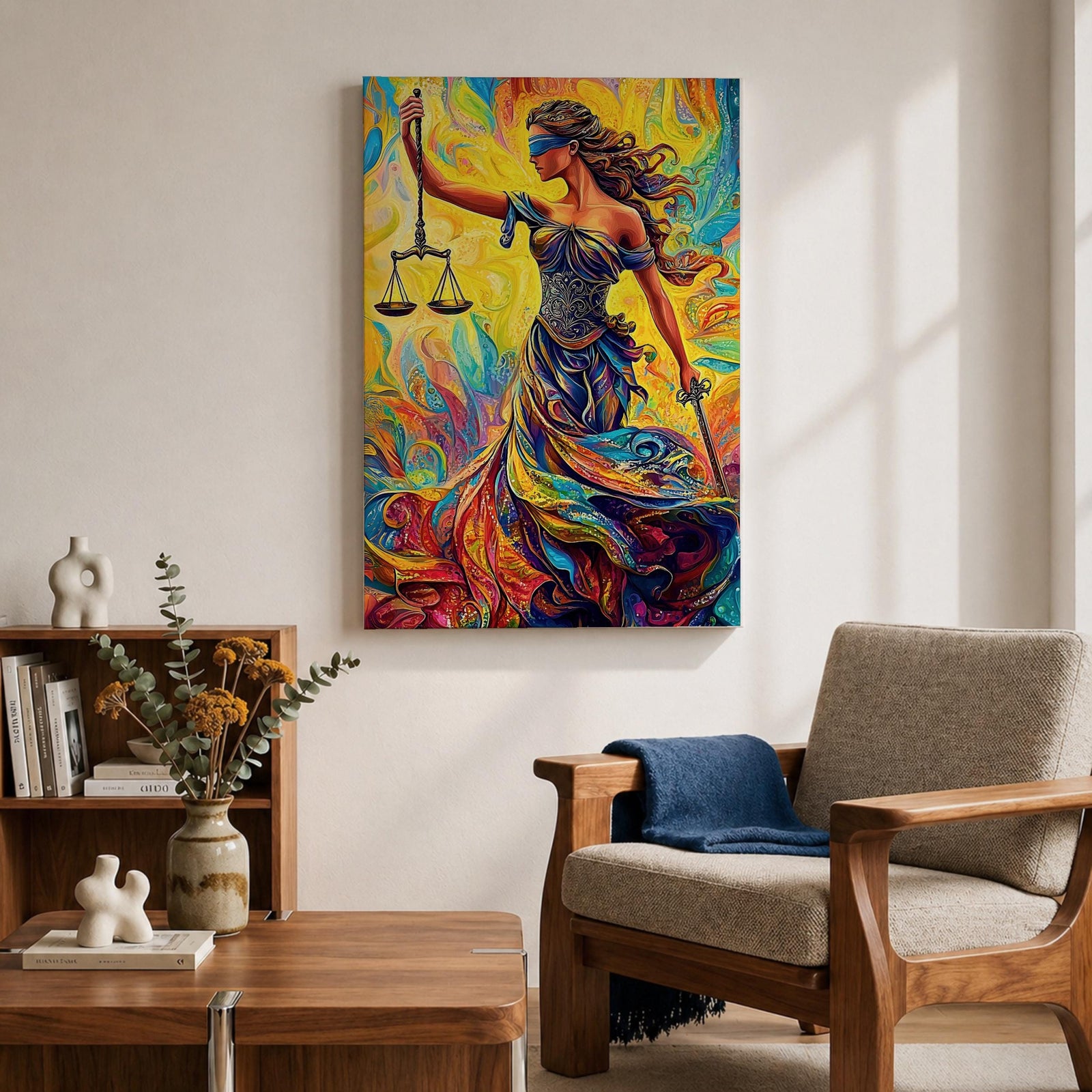 Lady Justice Legal Symbol Wall Art Themis Abstract Mythology Gift Law Office Home Decor