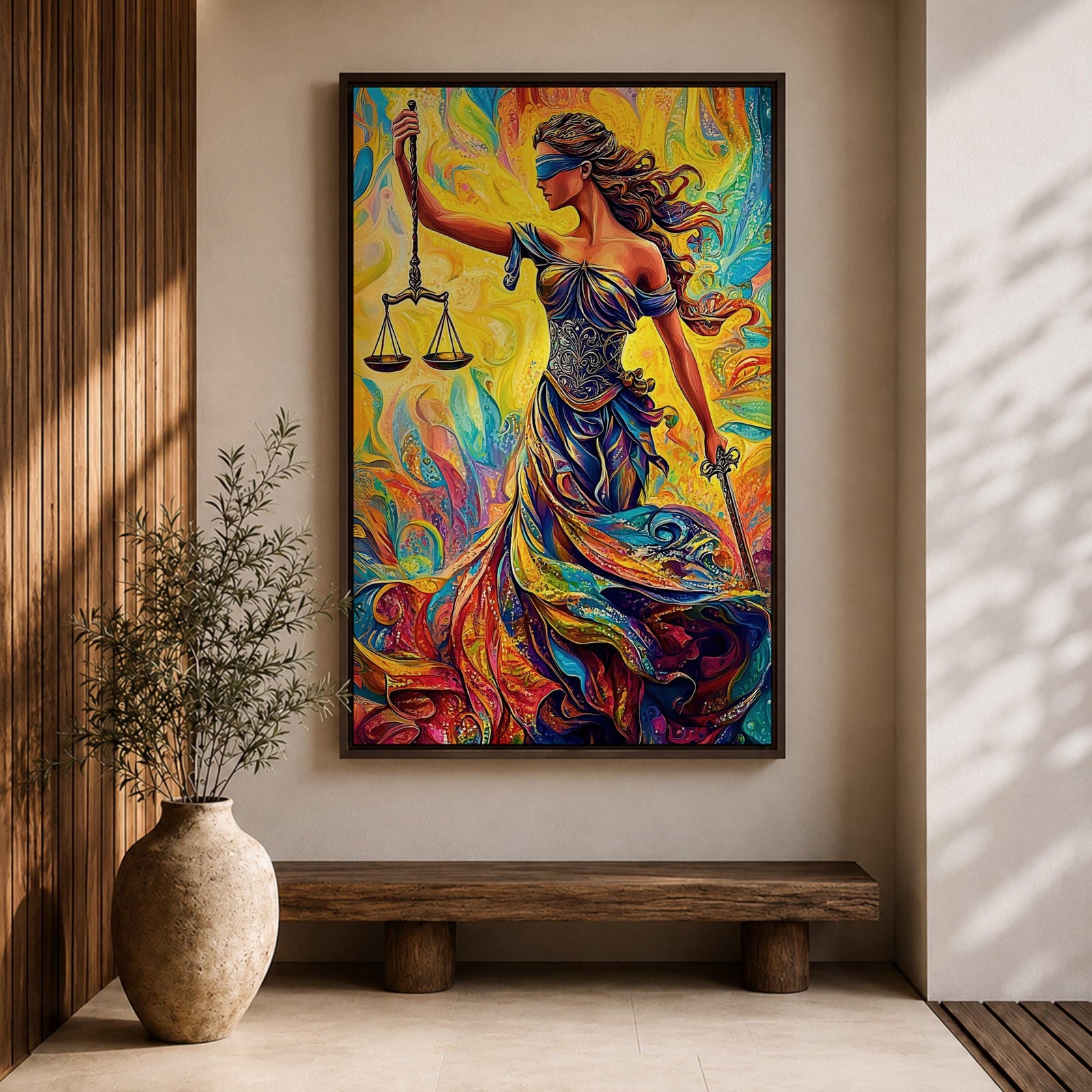 Lady Justice Legal Symbol Wall Art Themis Abstract Mythology Gift Law Office Home Decor