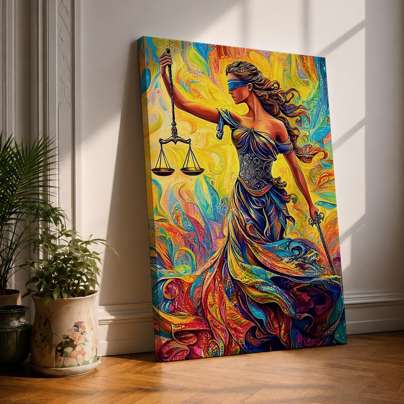 Lady Justice Legal Symbol Wall Art Themis Abstract Mythology Gift Law Office Home Decor
