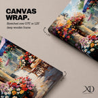 European Cafe Street Wall Art Mediterranean Floral Alley Gift Living Room Home Decor Travel