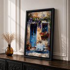 Cafe Patio Wall Art European Outdoor Bistro Floral Travel Gift Dining Room Home Decor