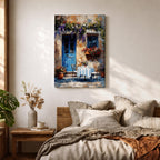 Cafe Patio Wall Art European Outdoor Bistro Floral Travel Gift Dining Room Home Decor