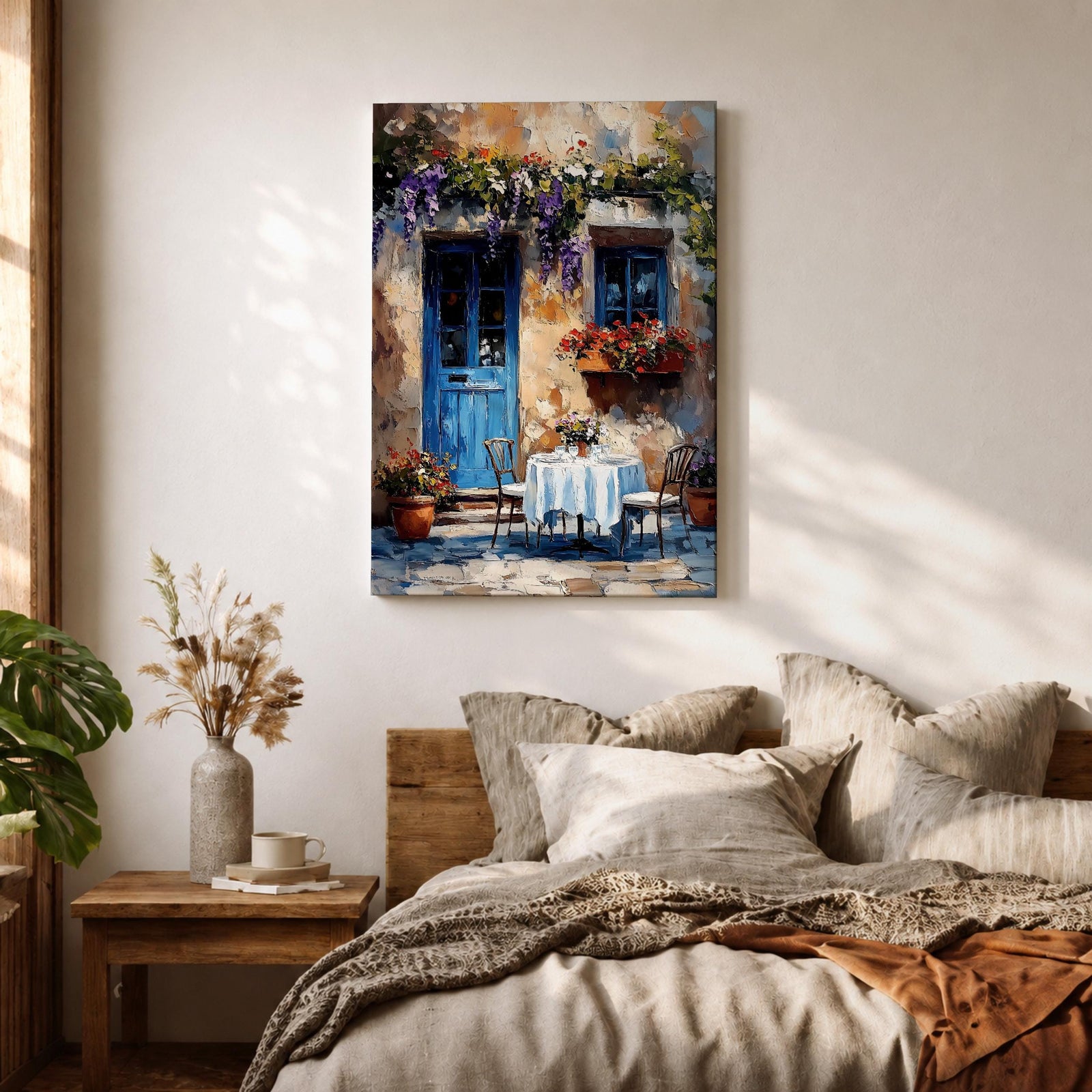 Cafe Patio Wall Art European Outdoor Bistro Floral Travel Gift Dining Room Home Decor