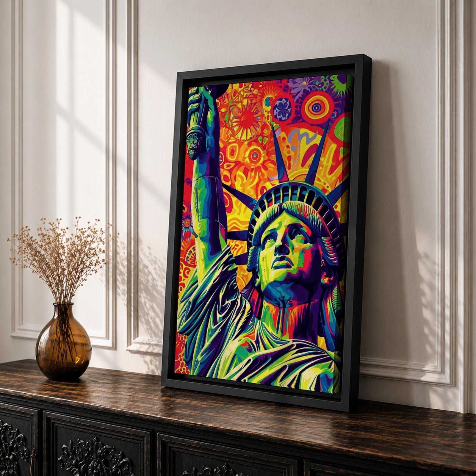 Statue Liberty American Wall Art Freedom Icon Patriotic Abstract Gift Living Room Home Decor