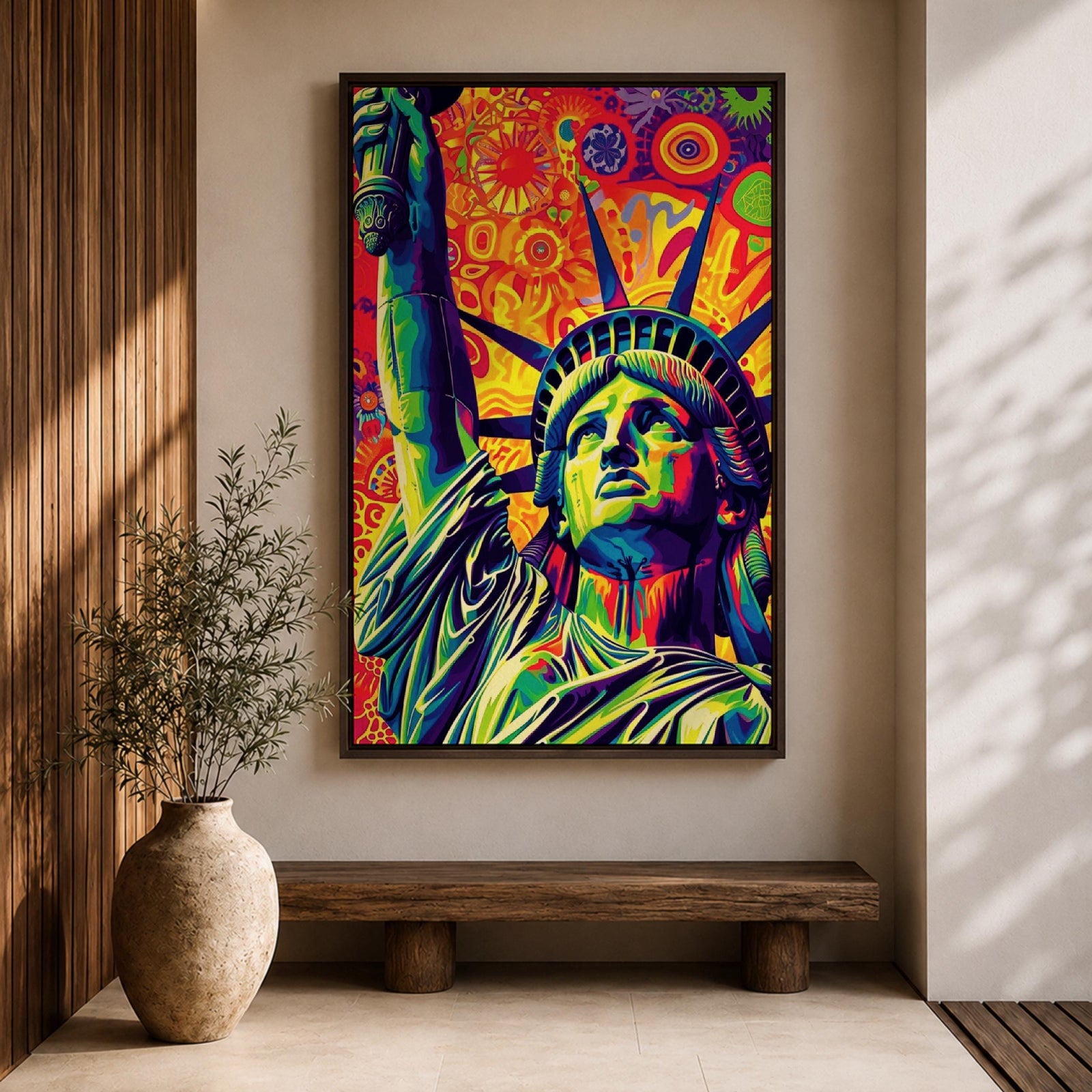 Statue Liberty American Wall Art Freedom Icon Patriotic Abstract Gift Living Room Home Decor