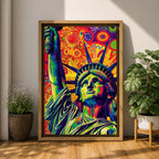 Statue Liberty American Wall Art Freedom Icon Patriotic Abstract Gift Living Room Home Decor
