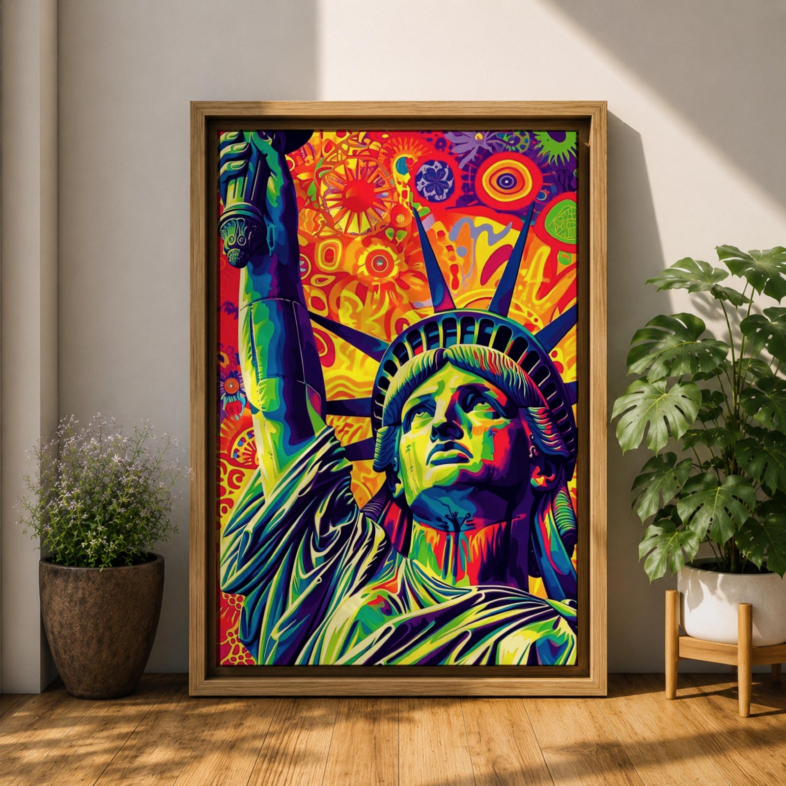 Statue Liberty American Wall Art Freedom Icon Patriotic Abstract Gift Living Room Home Decor