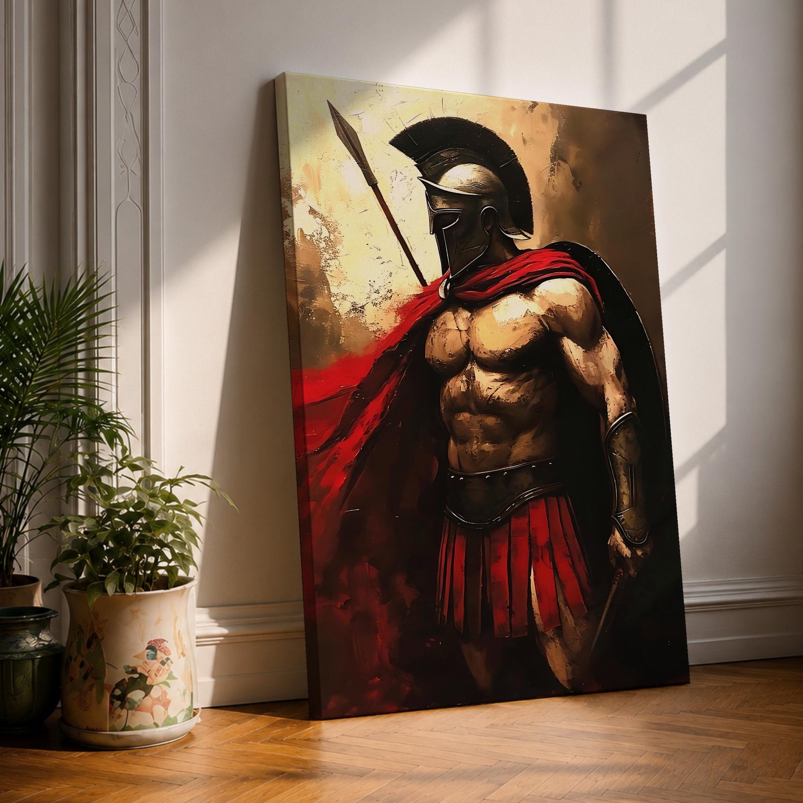 Spartan Warrior Greek Soldier Wall Art Hoplite Hero Historical Gift Living Room Home Decor
