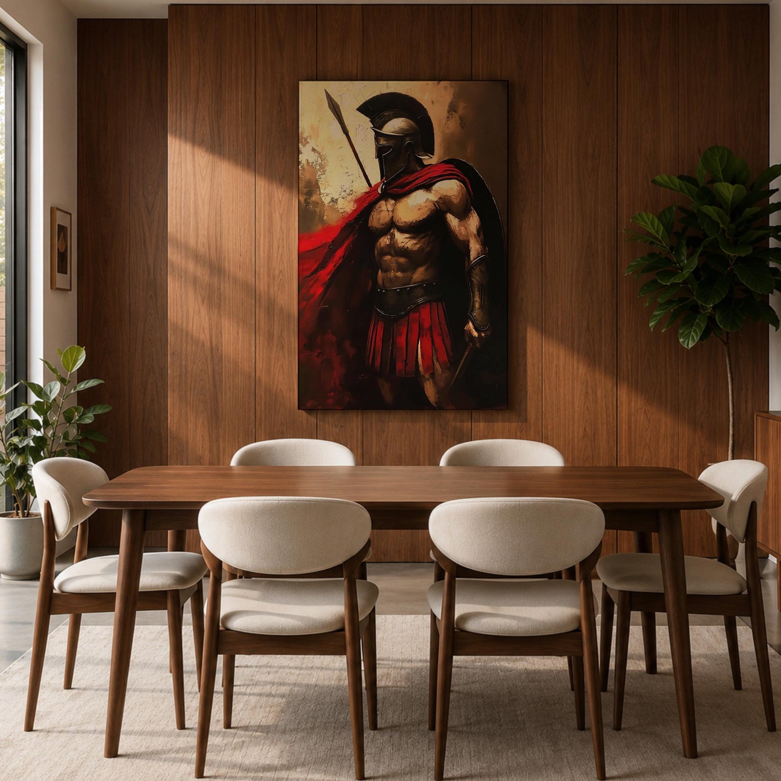 Spartan Warrior Greek Soldier Wall Art Hoplite Hero Historical Gift Living Room Home Decor