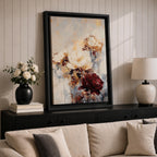 Peony Flowers Floral Wall Art Peonies Abstract Wedding Anniversary Gift Living Room Home Decor