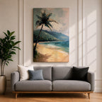 Palm Tree Coastal Tropical Wall Art Seaside Beach Nature Gift Living Room Home Decor