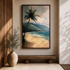 Palm Tree Coastal Tropical Wall Art Seaside Beach Nature Gift Living Room Home Decor