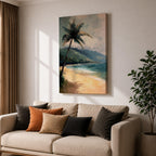 Palm Tree Coastal Tropical Wall Art Seaside Beach Nature Gift Living Room Home Decor