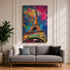 Eiffel Tower French Wall Art Paris Landmark Abstract Travel Gift Living Room Home Decor