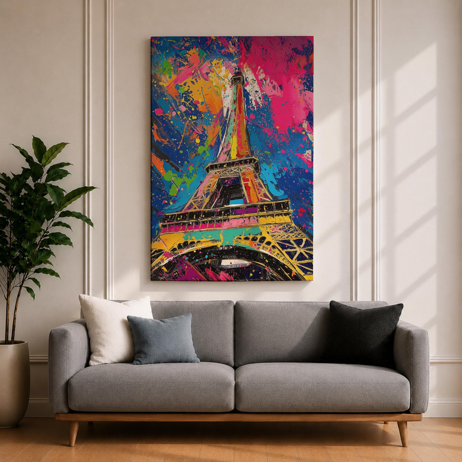 Eiffel Tower French Wall Art Paris Landmark Abstract Travel Gift Living Room Home Decor