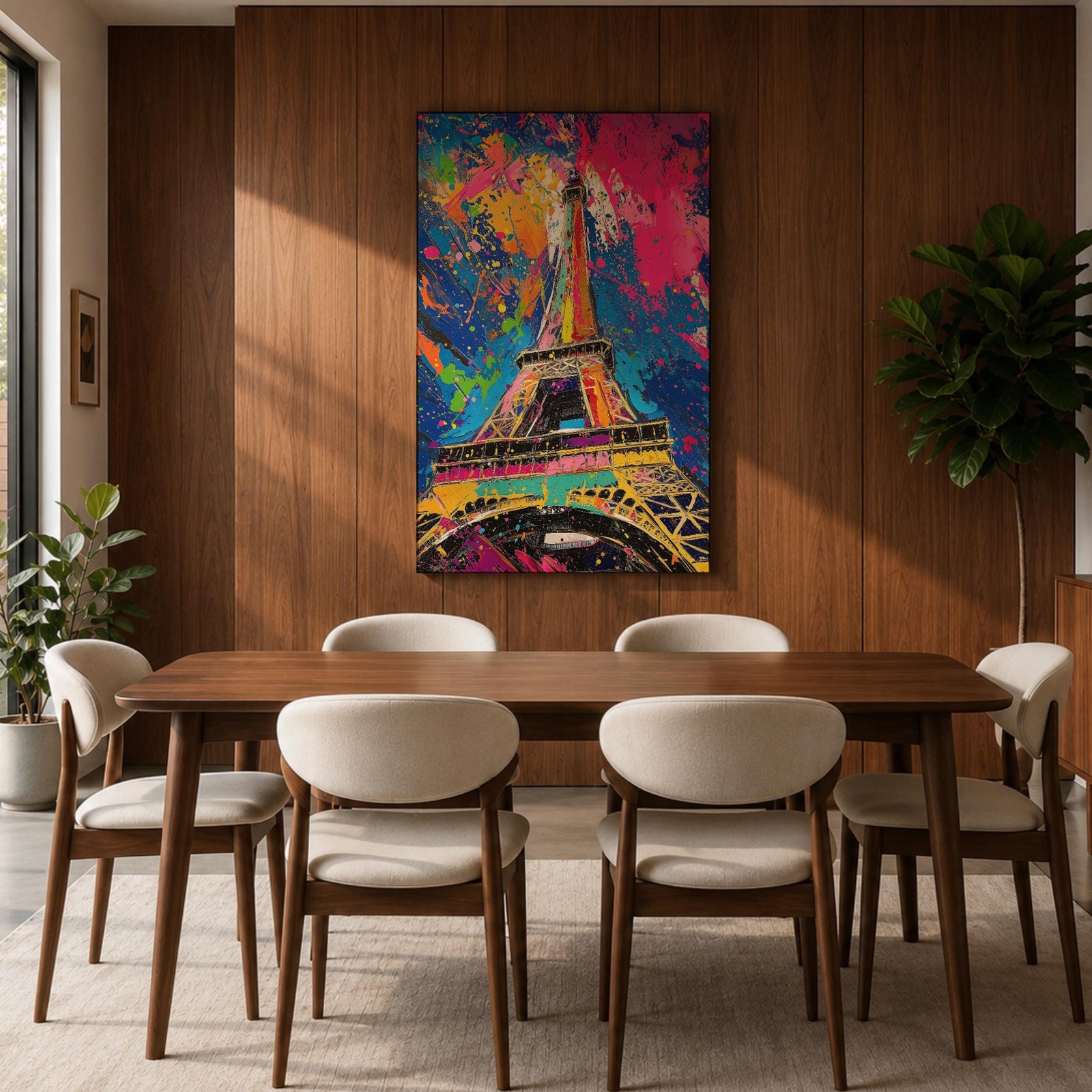 Eiffel Tower French Wall Art Paris Landmark Abstract Travel Gift Living Room Home Decor