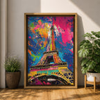 Eiffel Tower French Wall Art Paris Landmark Abstract Travel Gift Living Room Home Decor