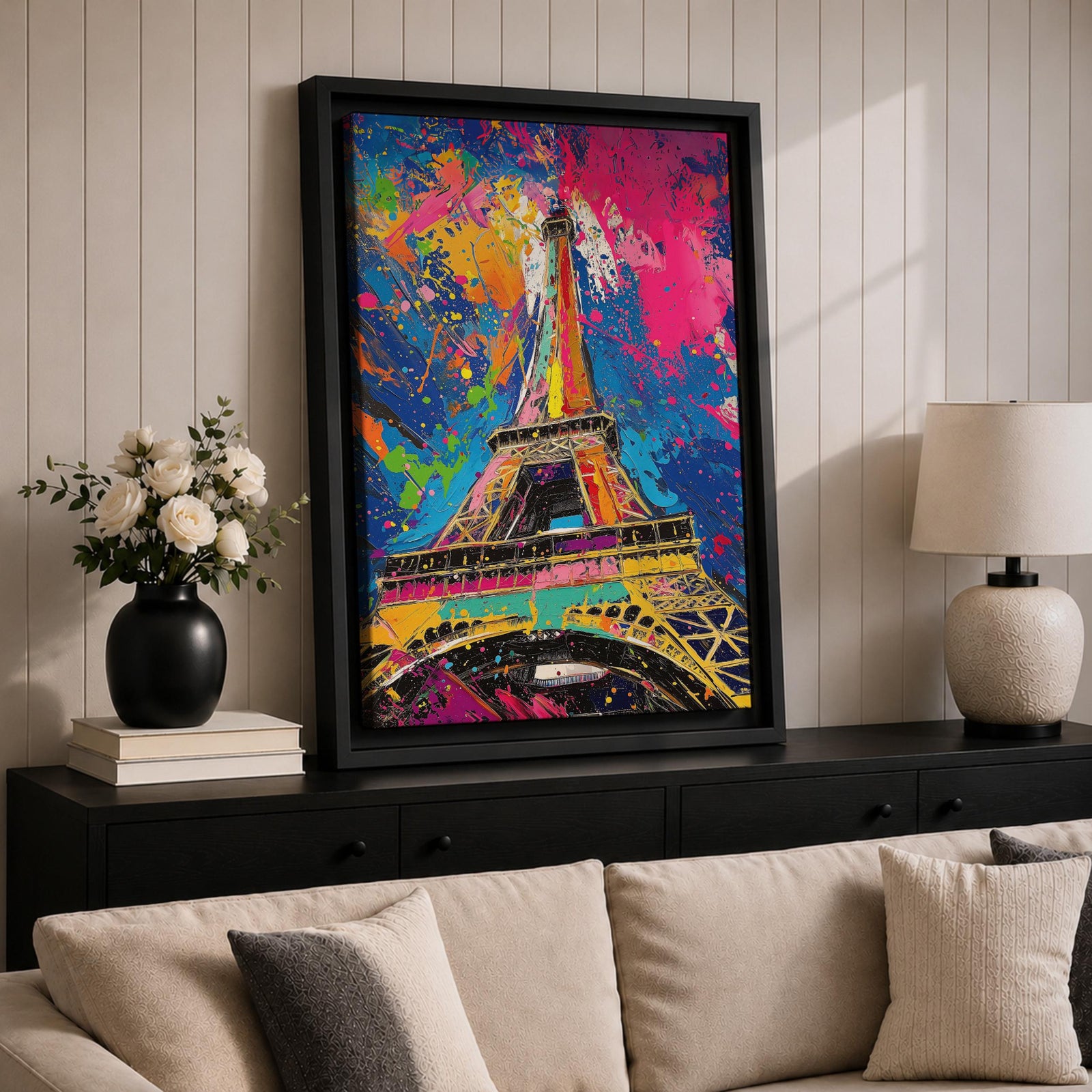 Eiffel Tower French Wall Art Paris Landmark Abstract Travel Gift Living Room Home Decor