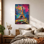 Eiffel Tower French Wall Art Paris Landmark Abstract Travel Gift Living Room Home Decor