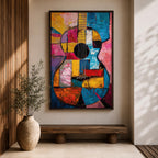 Guitar Musical Instrument Wall Art Acoustic Print Abstract Music Gift Living Room Home Decor