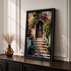 Italian Doorway Mediterranean Wall Art Villa Archway Floral Landscape Gift Living Room Home Decor