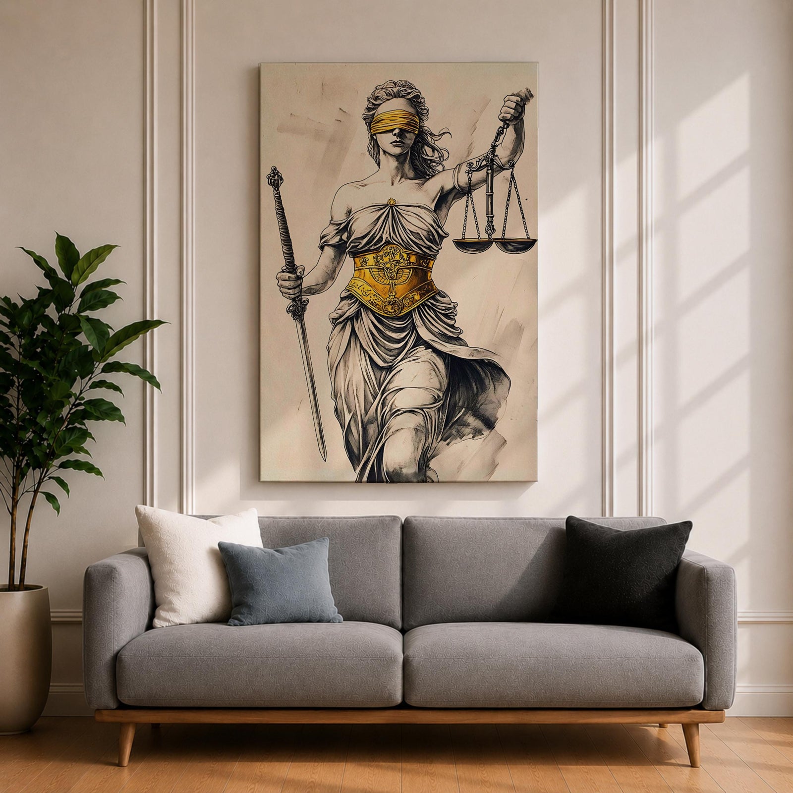 Lady Justice Legal Symbol Wall Art Themis Mythology Justice Gift Law Office Home Decor