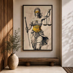 Lady Justice Legal Symbol Wall Art Themis Mythology Justice Gift Law Office Home Decor