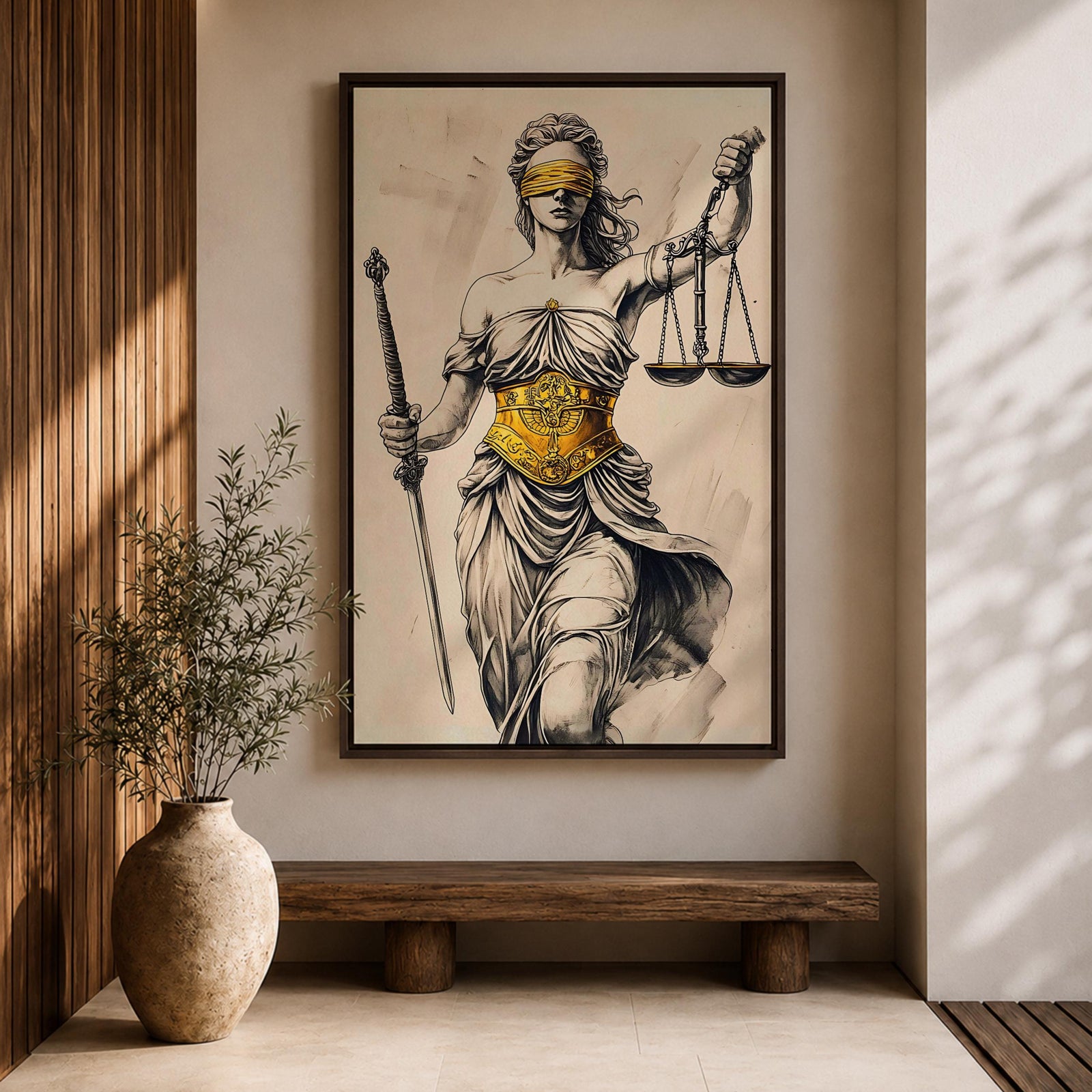 Lady Justice Legal Symbol Wall Art Themis Mythology Justice Gift Law Office Home Decor