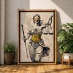 Lady Justice Legal Symbol Wall Art Themis Mythology Justice Gift Law Office Home Decor