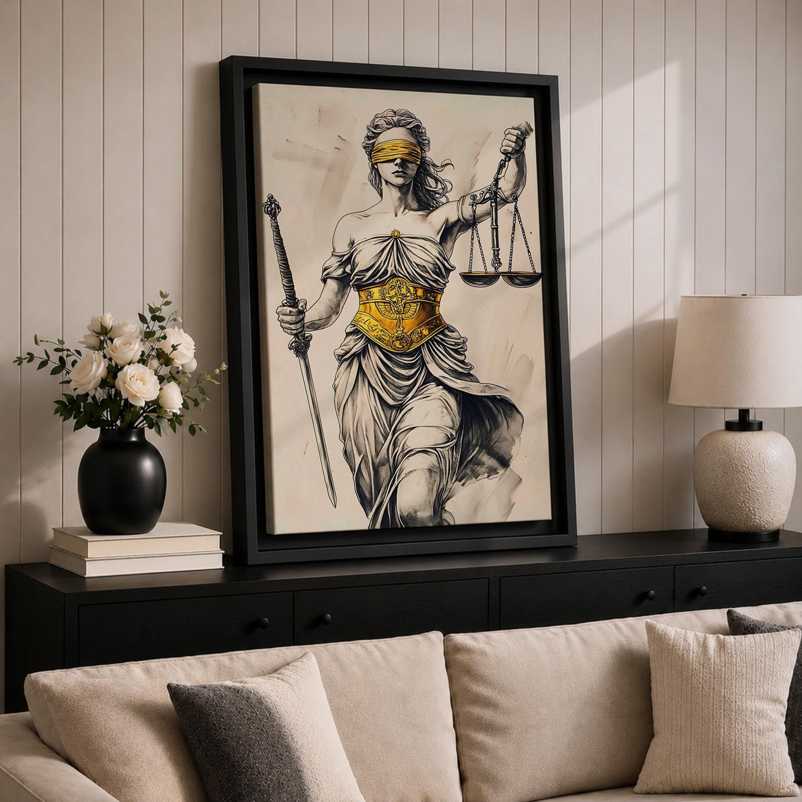 Lady Justice Legal Symbol Wall Art Themis Mythology Justice Gift Law Office Home Decor