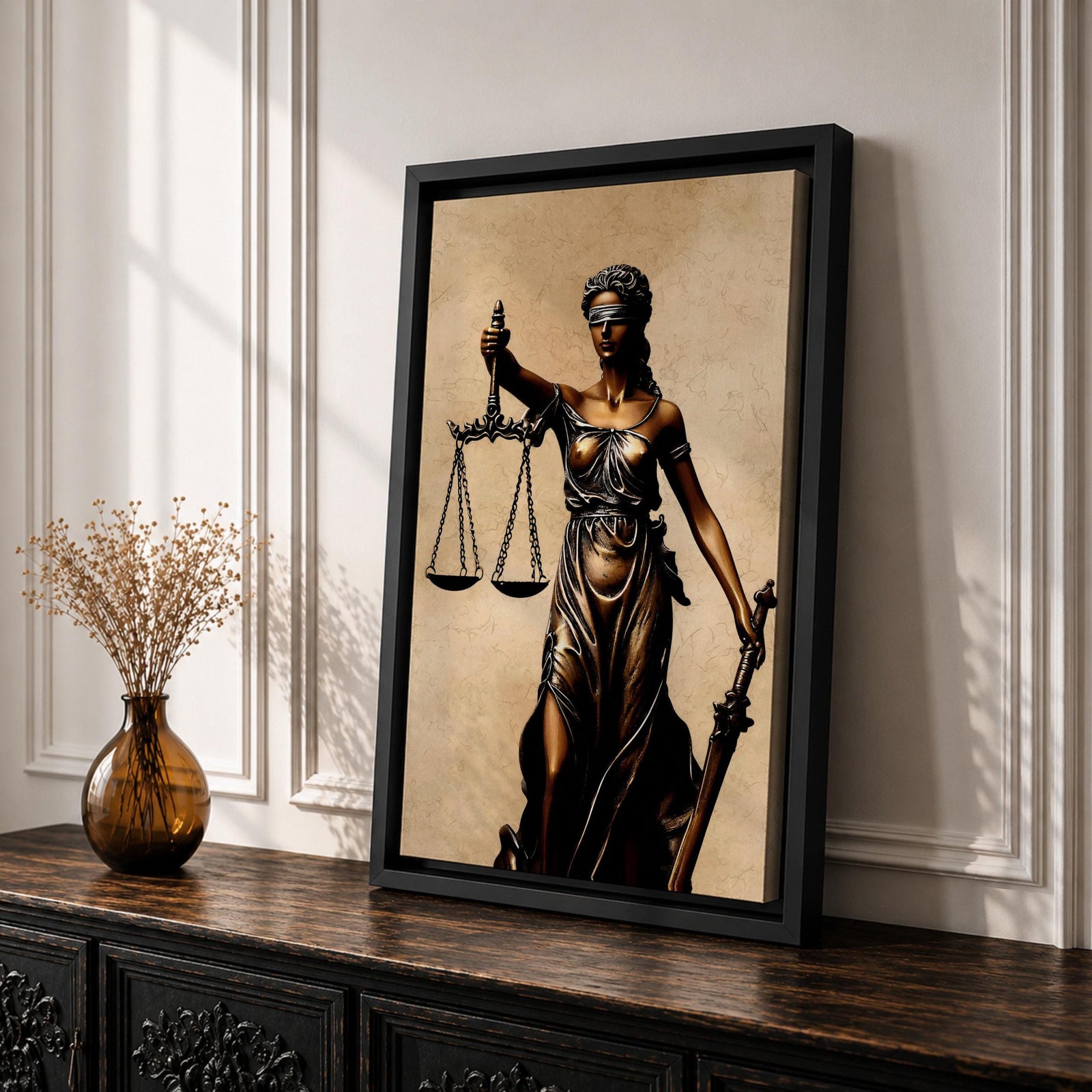 Lady Justice Legal Symbol Wall Art Themis Mythology Icon Gift Office Study Home Decor